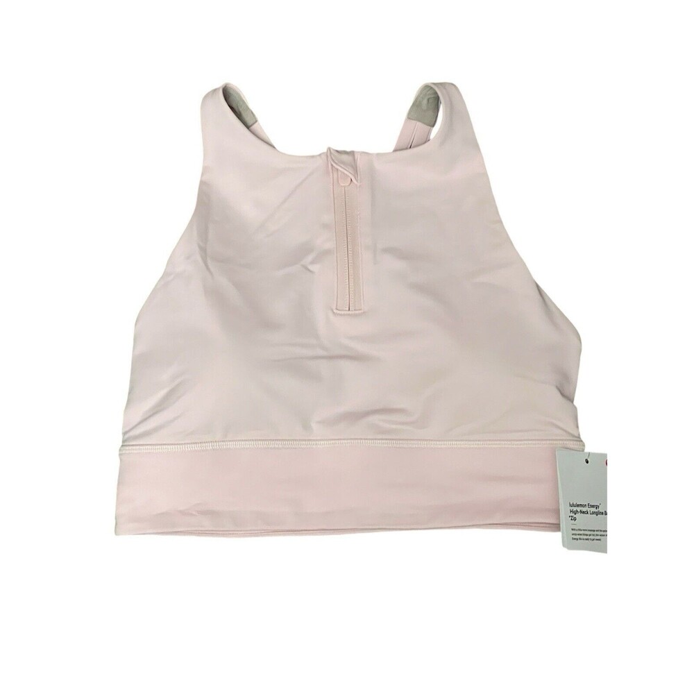 Lululemon Energy High Neck Longline Bra *Zip FUSP Flush Pink Sz 6 New